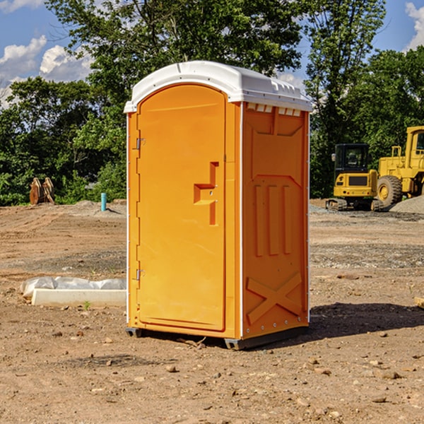 what is the cost difference between standard and deluxe portable restroom rentals in Hall County